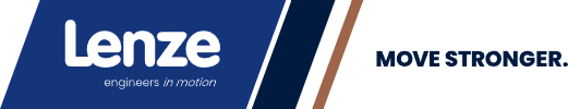 Logotipo de Lenze, incluye el lema de la marca "Move together"